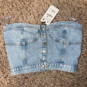 Zara denim bustier